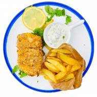 Pieczone fish and chips