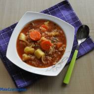 Zupa ryżowa kapuściano pomidorowa