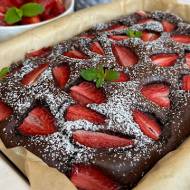 🍫🍓 Ekspresowe ciasto czekoladowe z truskawkami 🍓🍫