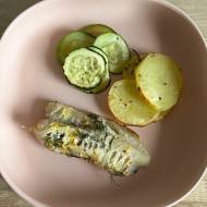 Ryba pieczona z talarkami warzyw