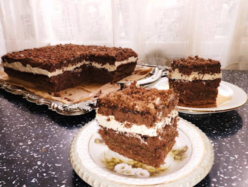 Ciasto orzechowo-karmelowo- czekoladowe