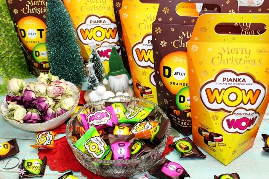 Świąteczne wydanie galaretek Jelly DOT w czekoladzie i pianek z galaretką WOW od Vobro