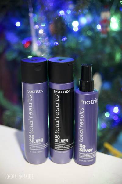 Kosmetyki do włosów Matrix lini So Silver – włosy przed i po – zdjęcia