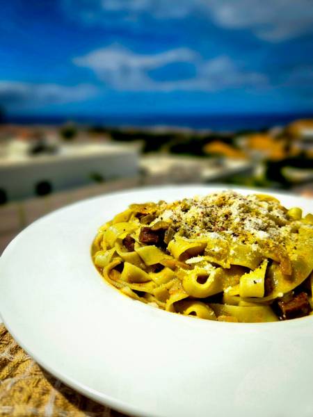 Tagliatelle z Chorizo i Mojo Verde