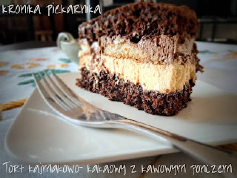 Tort kajmakowo - kakaowy z kawowym ponczem