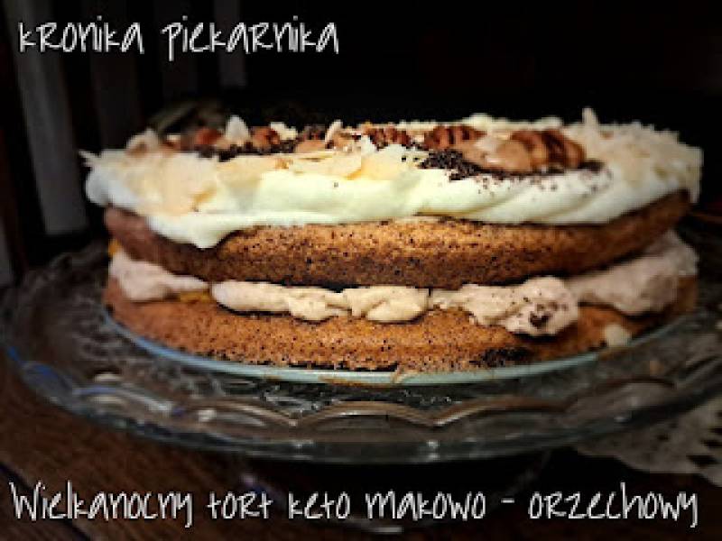 Wielkanocny tort keto - makowo - orzechowy