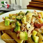 Pasta con zucchine e pancetta – makaron z boczkiem i cukinią