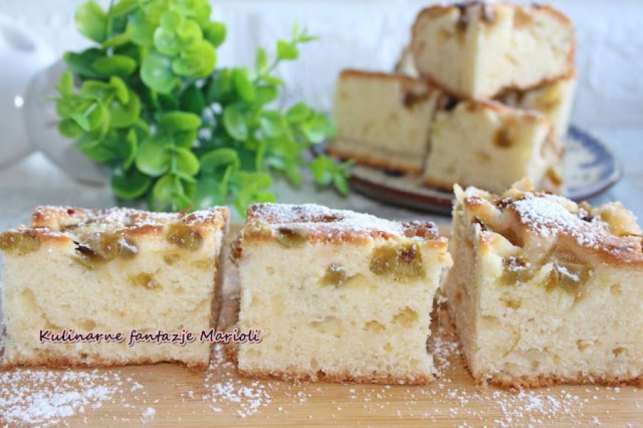 PYSZNE CIASTO MAŚLANO - JOGURTOWE Z RABARBAREM