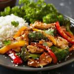 Stir-fry z kurczakiem i warzywami z ryżem jaśminowym - szybki przepis na obiad