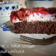 Brownie z masą serową i śliwkową konfiturą