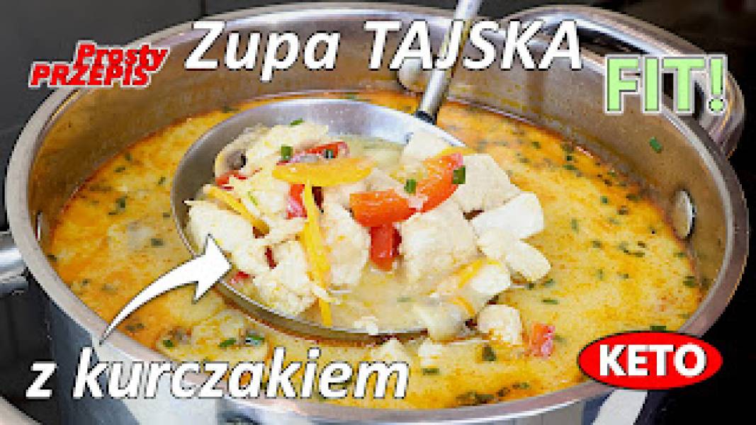 Przepis na tajską zupę z kurczakiem i pieczarkami