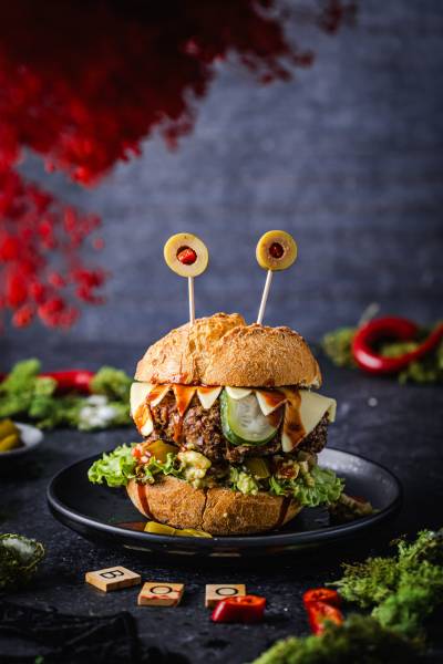 Potworne burgery halloweenowe po meksykańsku