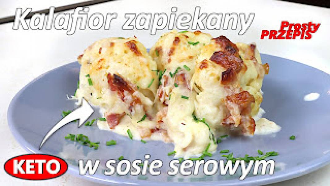 Przepis na kalafior zapiekany w sosie serowym