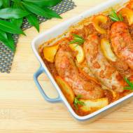 Biała kiełbasa pieczona w cydrze