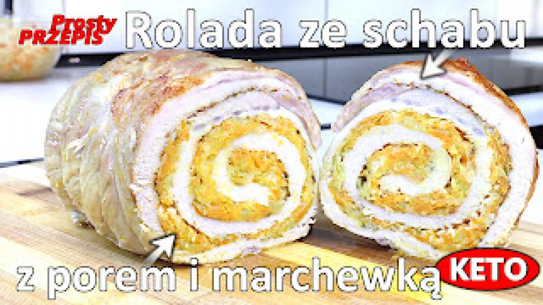Przepis na roladę ze schabu z porem i marchewką