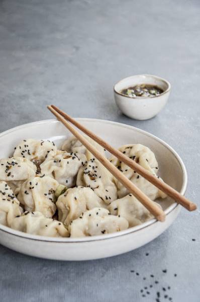Pierogi parowane z mielonym mięsem