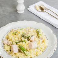 Risotto ze szparagami, łososiem i szafranem