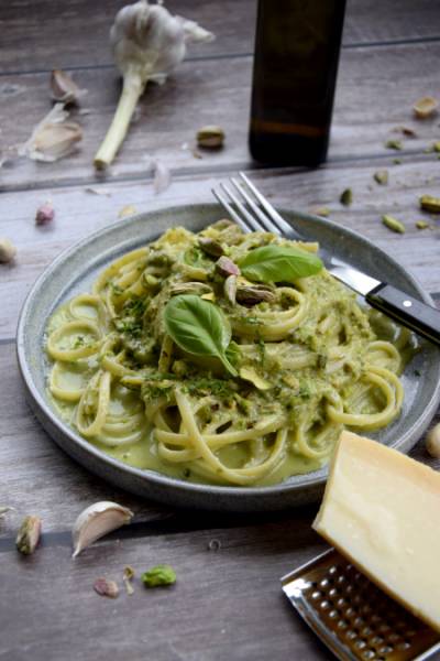 Makaron z pesto pistacjowym