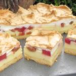 Najlepsze  ciasto z rabarbarem, budyniem i bezą-łatwe i pyszne+FILM