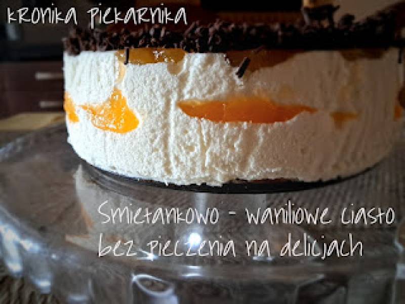 Śmietankowo - waniliowe ciasto bez pieczenia na delicjach