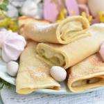 Naleśniki z kremem z serka mascarpone i pastą pistacjową