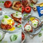 Bruschetta z jajkiem w koszulce i kozim serem