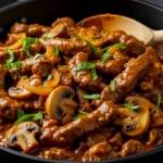 Stroganow z pieczarkami