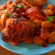 Kurczak na fasoli, prosto, smacznie z jednej blaszki