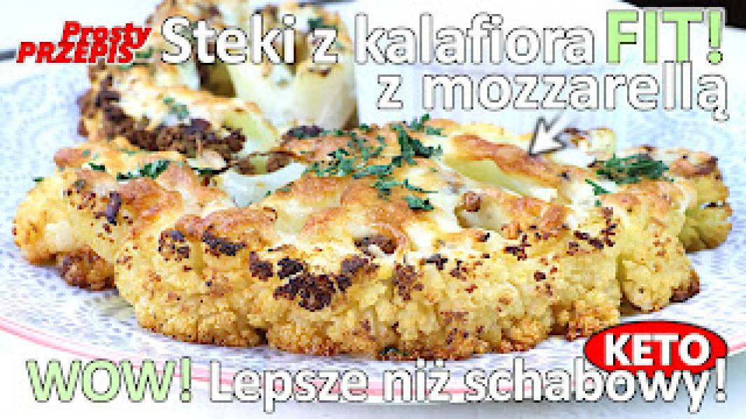Przepis na pieczony stek z kalafiora z mozzarellą