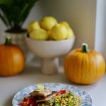 Pietruszkowe pęczotto z dynią i grzybami