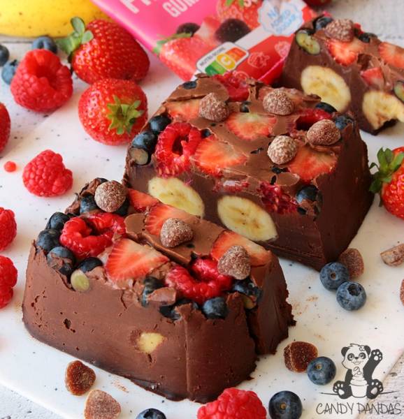 BLOK CZEKOLADOWY z owocami (przepis bez glutenu, bez laktozy i wegański)