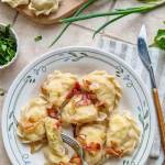 Pierogi ruskie z wędzonym twarogiem