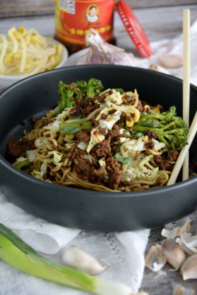 Wołowina po chińsku z zielonymi warzywami