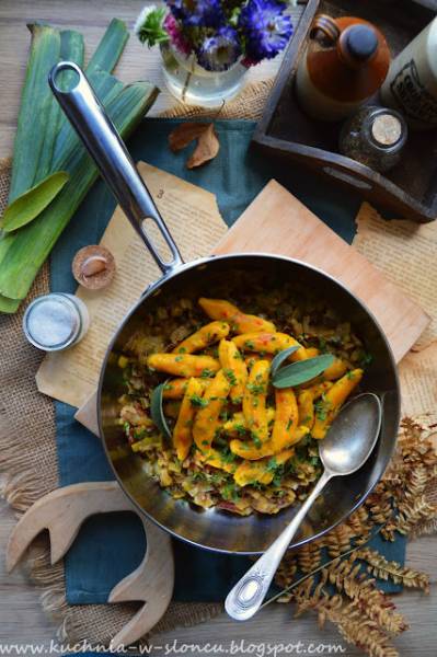 Dyniowe kluseczki z karmelizowanym porem