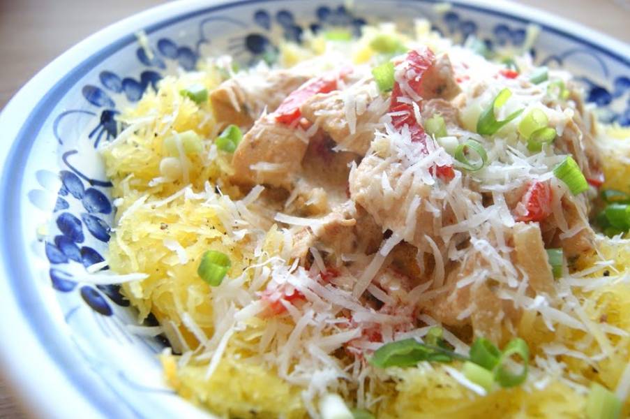 Makaron z dyni z kurczakiem