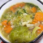 pyszny krupnik warzywny na szyi indyka...