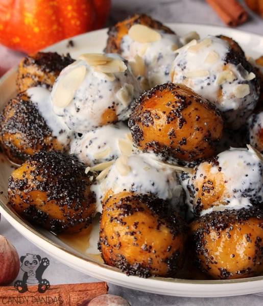 Kluski dyniowe leniwe z makiem