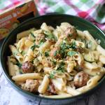 Pulpeciki z makaronem w sosie serowo - śmietanowym