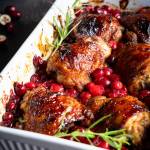 Udka kurczaka pieczone z żurawiną