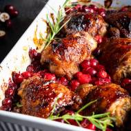 Udka kurczaka pieczone z żurawiną