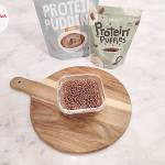 Budyń proteinowy z polewą z mlecznej czekolady