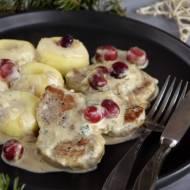 Polędwiczka wieprzowa w sosie z niebieskiego sera