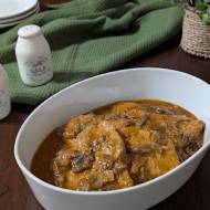 Schab w sosie z pieczarkami i keczupem