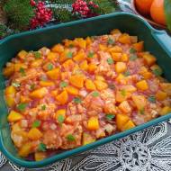 Ryba z brzoskwiniami