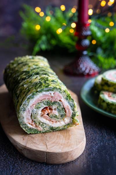 Rolada serowo-szpinakowa z łososiem