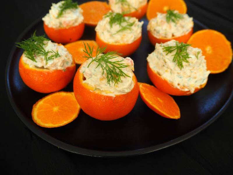 MANDARYNKI NADZIEWANE KREWETKAMI I SERKIEM KREMOWYM