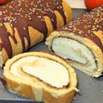 Przepyszna Rolada biszkoptowa z kremem i powidłami-łatwa, delikatna +FILM