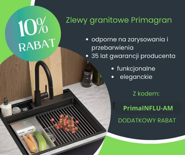 Kod rabatowy PrimaINFLU-AM – aktualna zniżka na zlewozmywaki Primagran