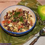 Sałatka z kaszy i chorizo