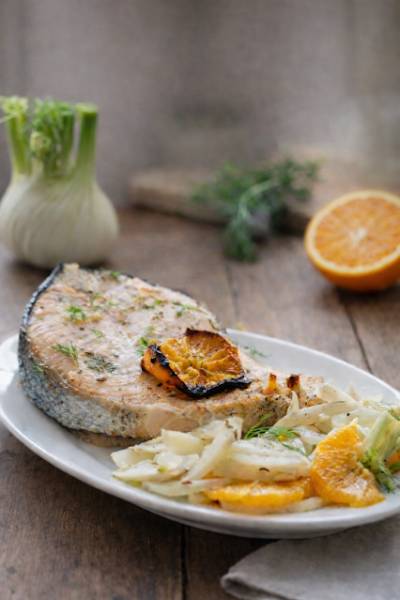 Łosoś w pomarańczach